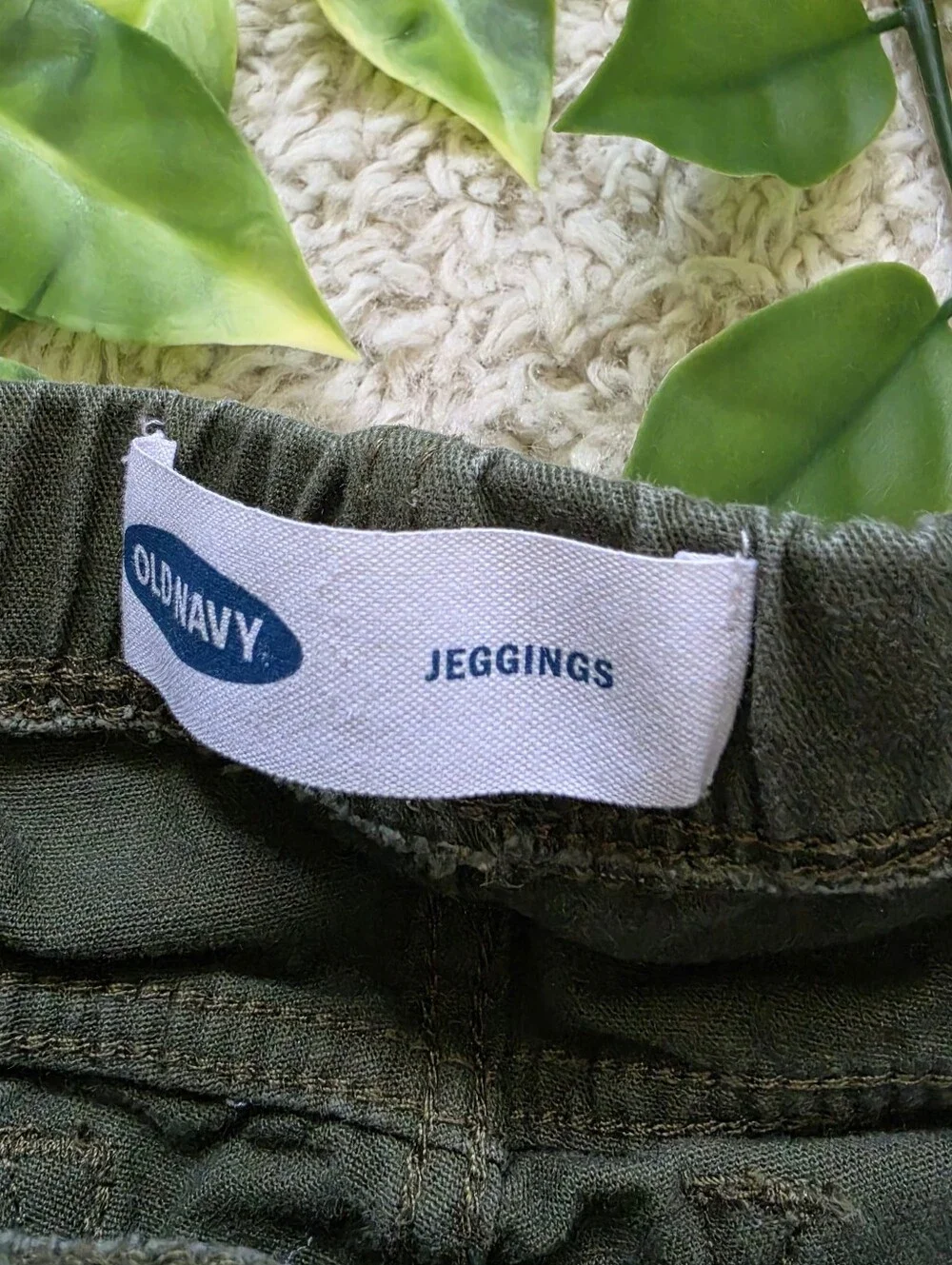 Baby Girl Olive Green Jeggings (12-18 Months)